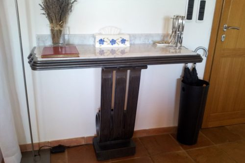 Console en marbre et fer forgé style art déco Edgar Brandt
