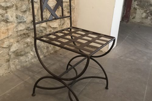 Chaise en fer forgé modèle tressé haut de gamme fabrication française