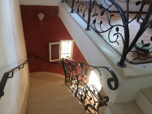 rampe et garde-corps palier en fer forgé sur mesure à rognes