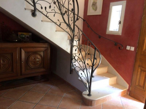 rampe en fer forgé sur mesure à rognes